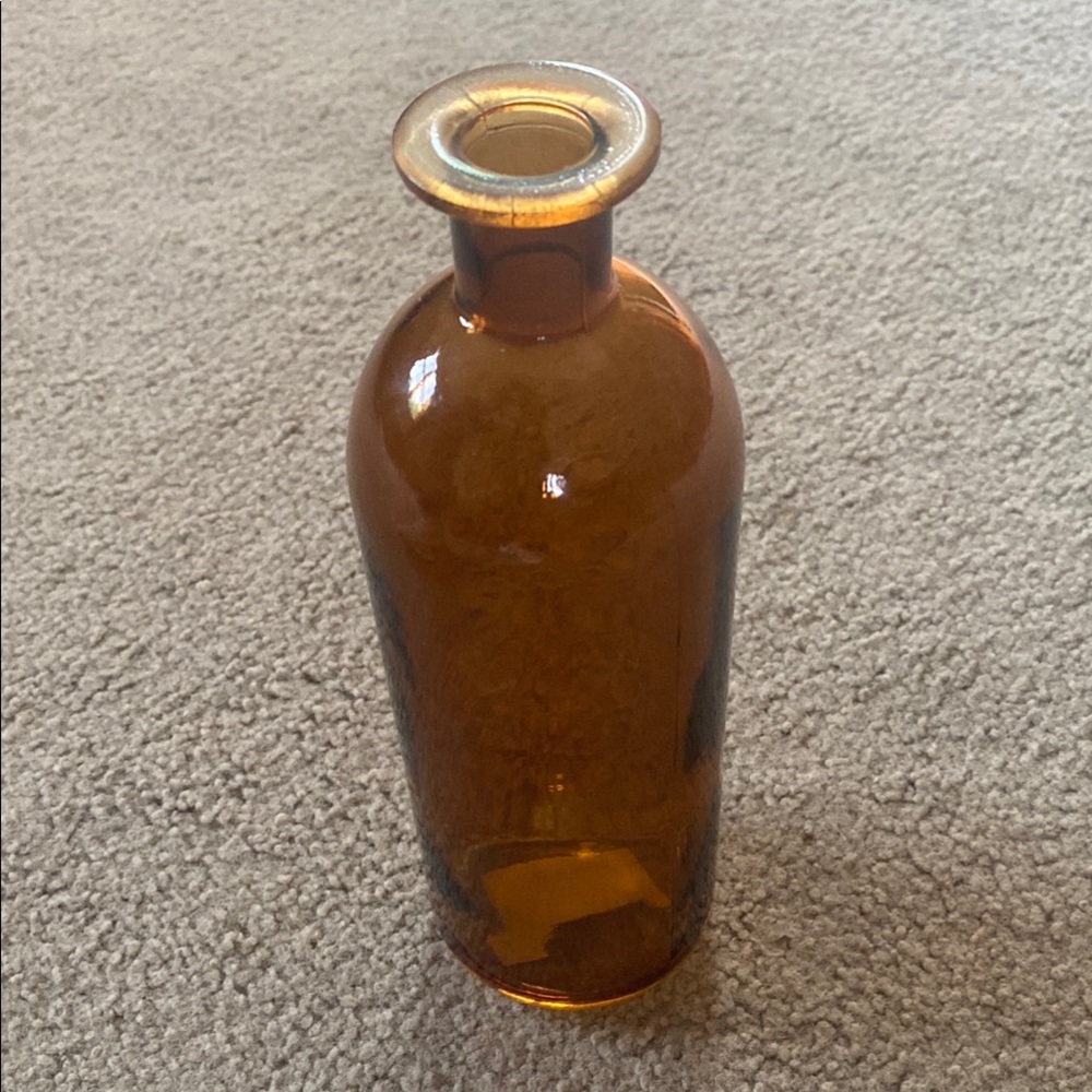 Orange Glass Decorative Bottle